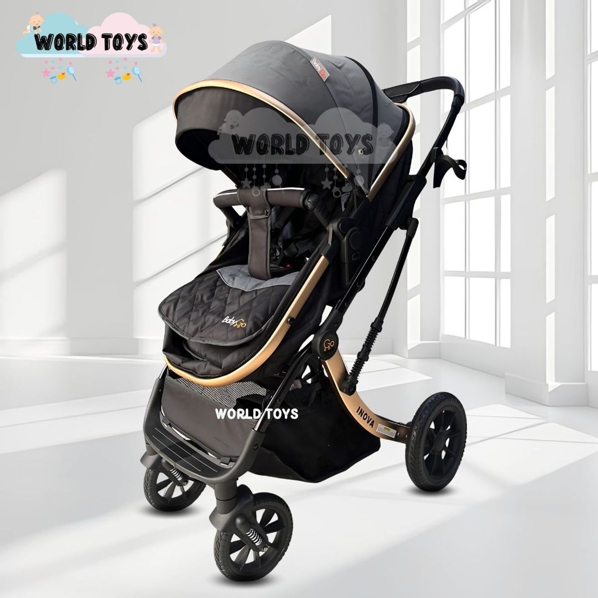 Baby - Coche Moisés Travel System «INOVA PRO» de Lujo Gray