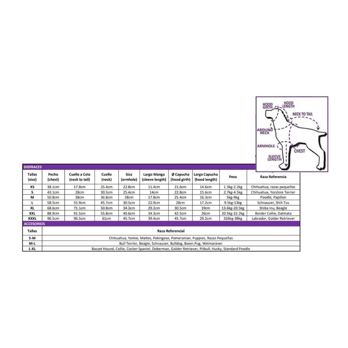 GENERICO - Rubie’s Disfraz para Perro Blanca Nieves S