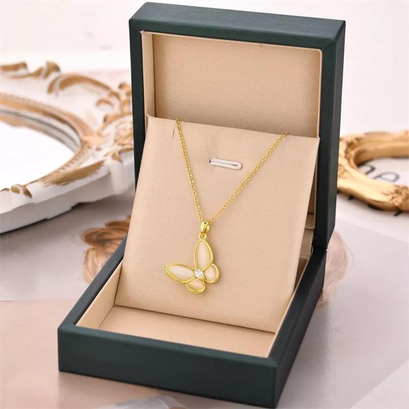 GENERICO - Collar de Mariposa en Oro con Piedra Crisoberilo Especial para Ellas