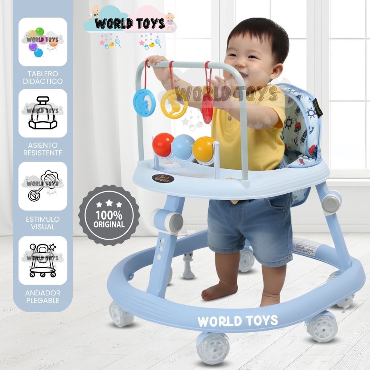 BABY - Andador Plegable «BING BOONG» Edición de Lujo Blue