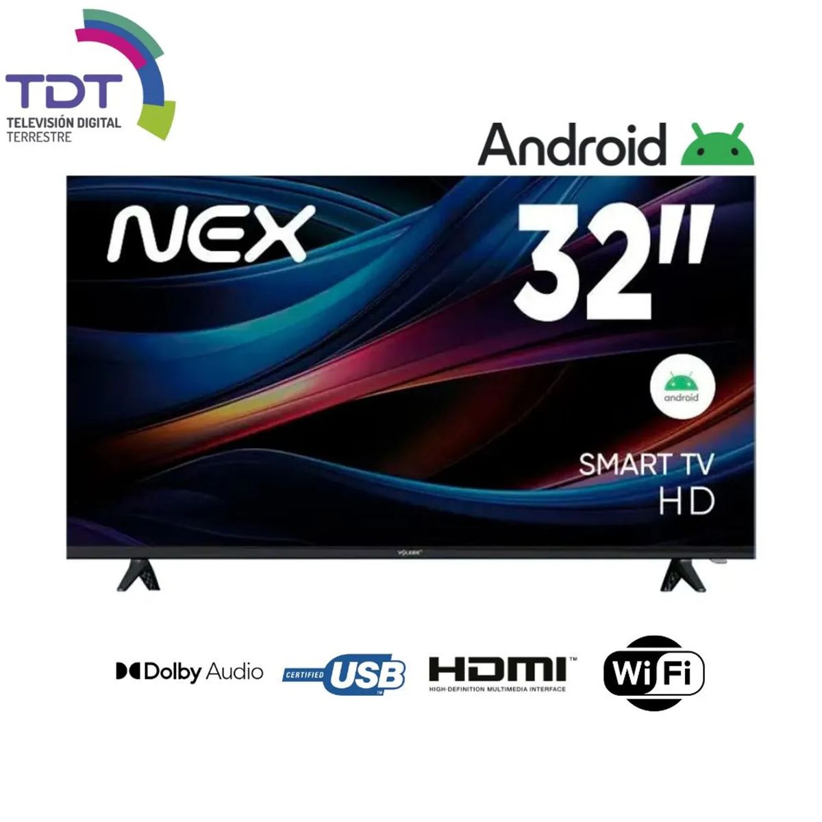 NEX - TELEVISOR NEX 32 LED HD SMART TV TVLED32S + ANTENA DIGITAL + RACK