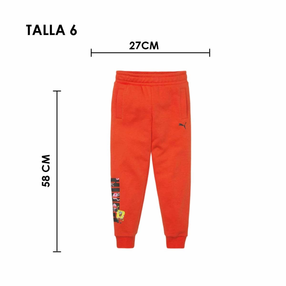 GENERICO - Pantalon Bob Esponja Naranka Niño Unisex Talla 6