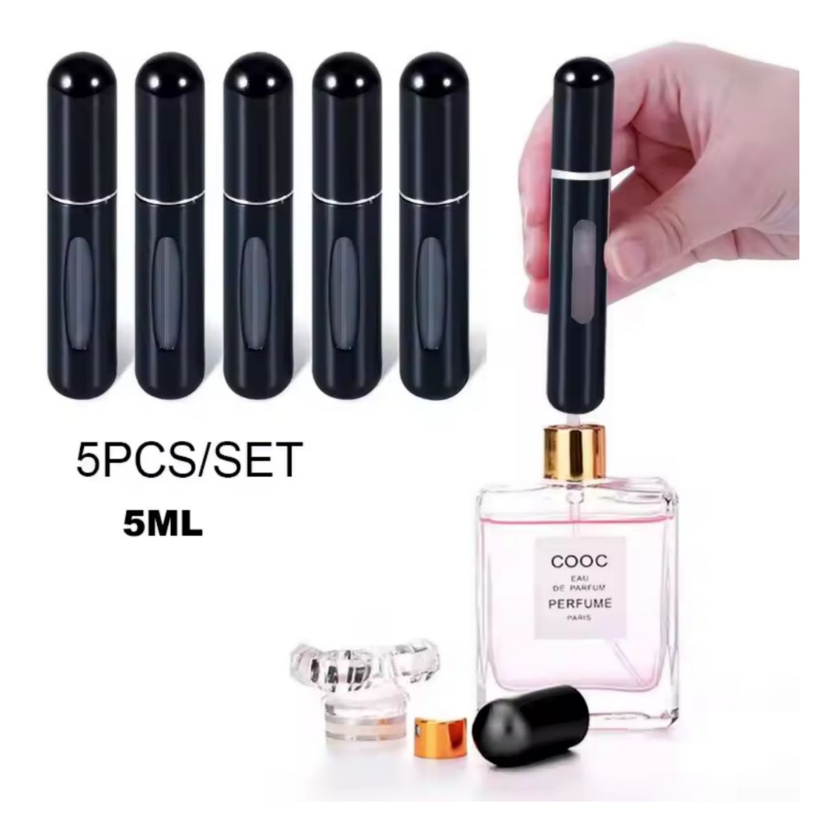 GENERICO - Dispensador Atomizador de perfume PACK 5 UND recargable