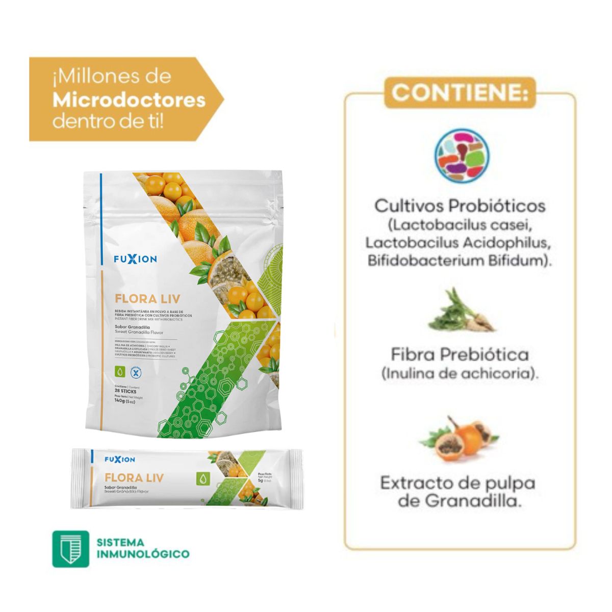 FUXION - FLORA LIV FUXION  PROBIÓTICOS PARA LA DIGESTIÓN Y EL COLON