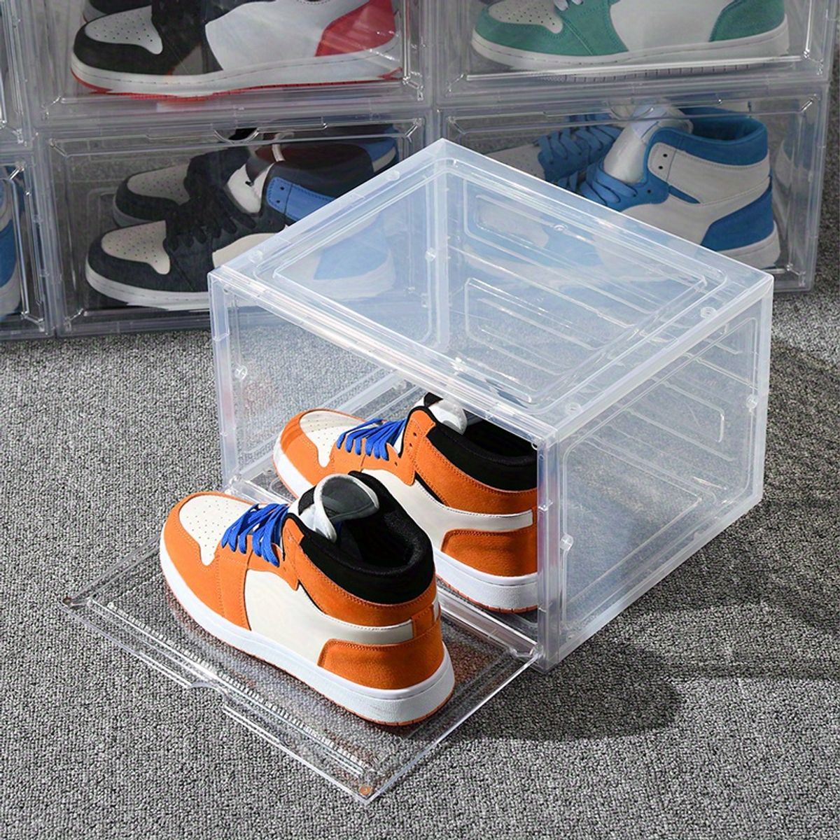 GENERICO - Caja Organizador De Zapatillas Con Puerta Magnética Lateral x 01Unidad