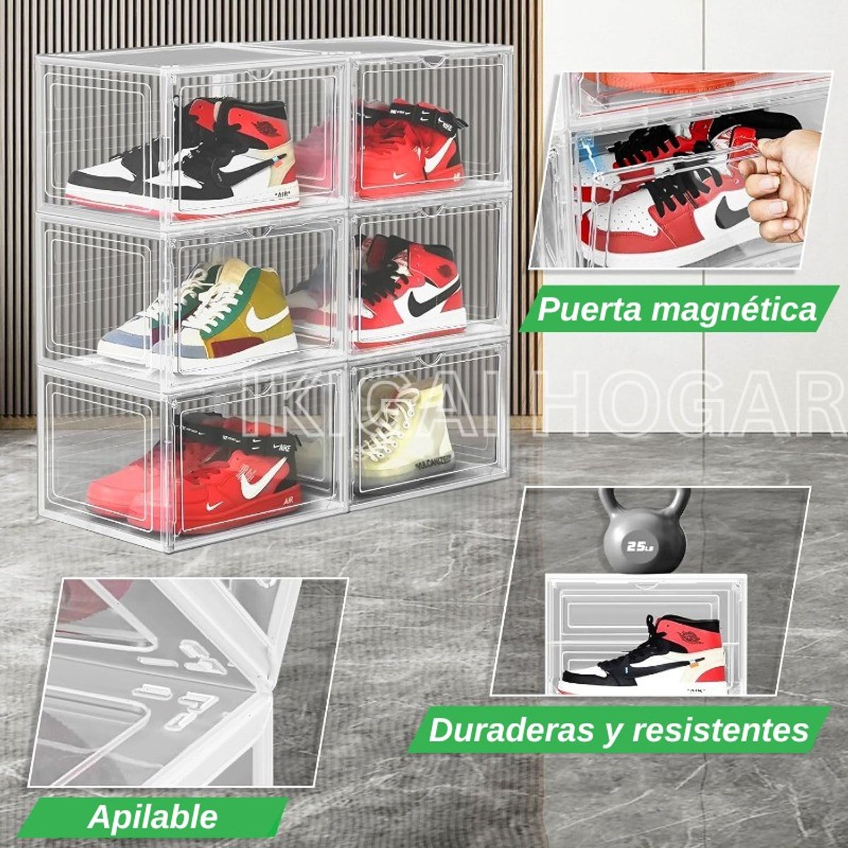GENERICO - Caja Organizador De Zapatillas Con Puerta Magnética Lateral x 01Unidad