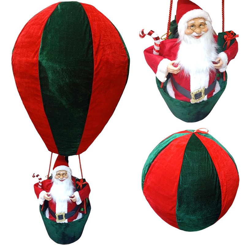 GENERICO - Papa Noel en Globo Aerostatico Santa navideño con regalos