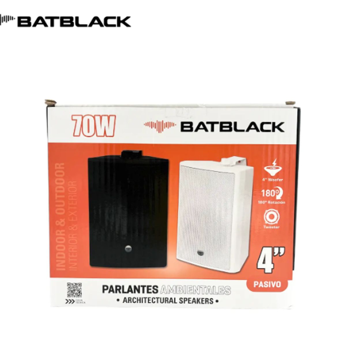 BATBLACK - Parlante ambiental de 4 70W BT-4032W