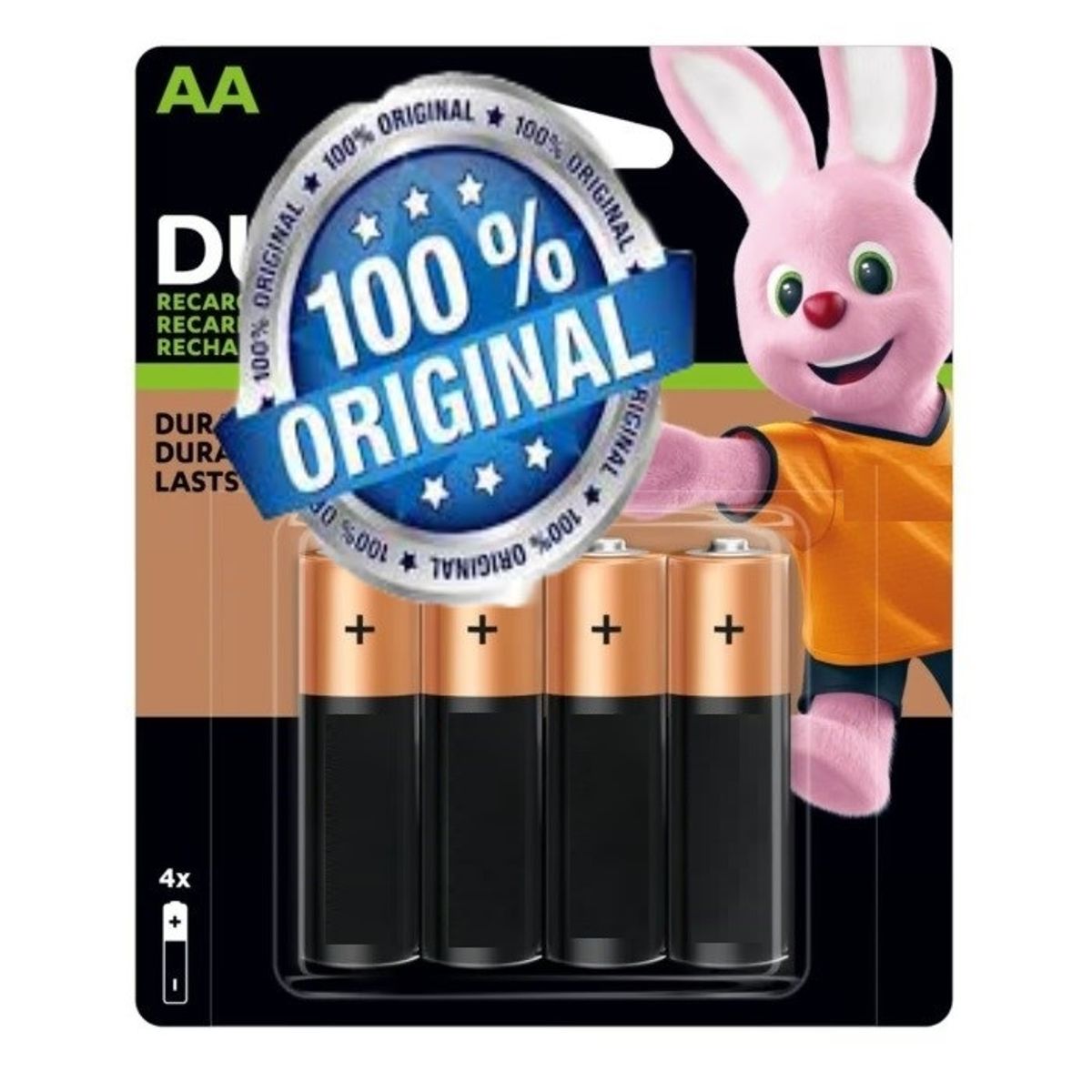 ENERGIZER - Pilas Recargables Duracell AA Blister de 4 pilas 2500 mAh