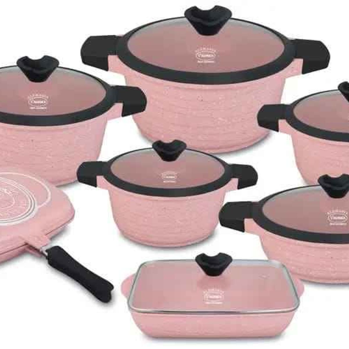 VALESKA - JUEGO DE OLLAS ROCA VOLCANICA  VALESKA - 13 PZ