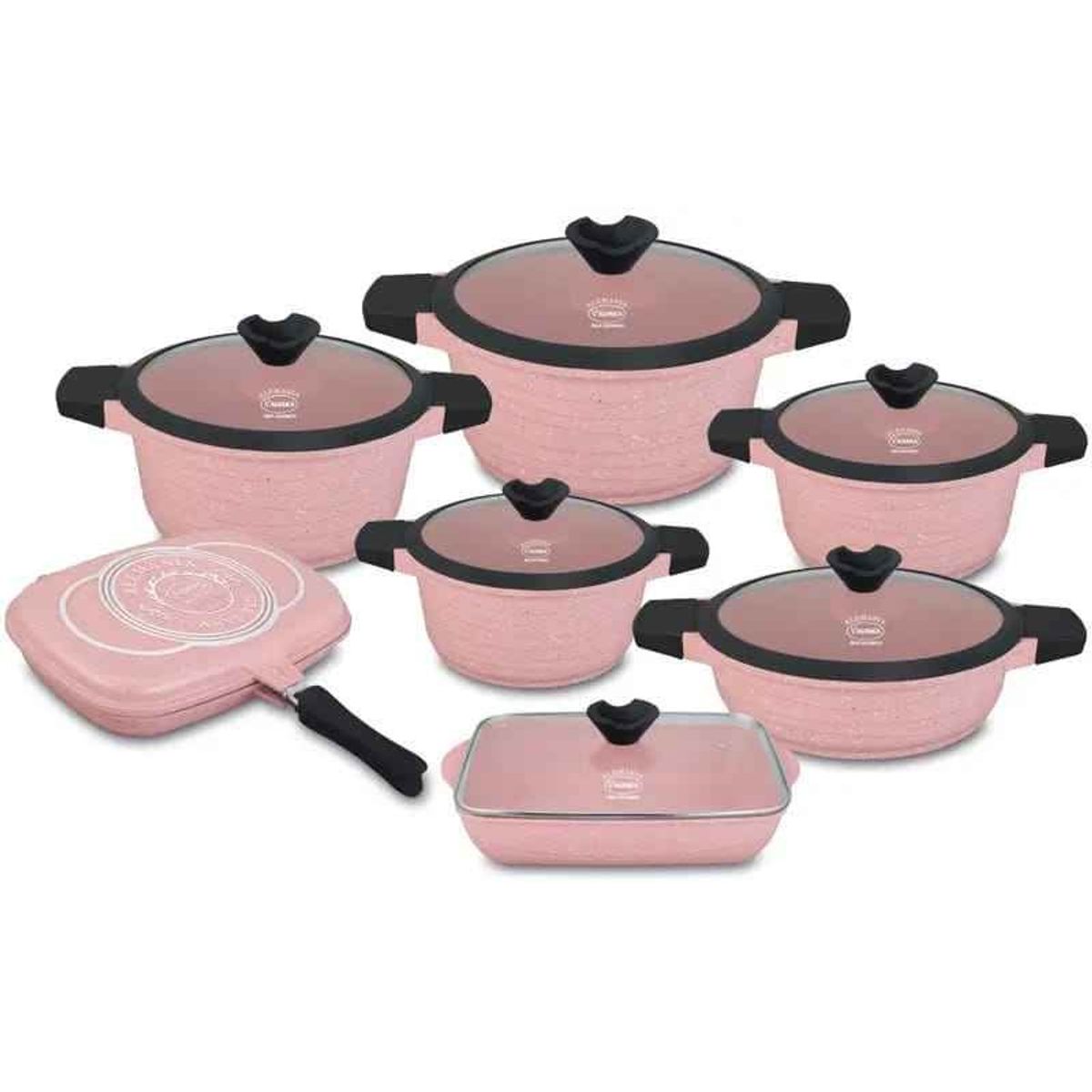 VALESKA - JUEGO DE OLLAS ROCA VOLCANICA  VALESKA - 13 PZ