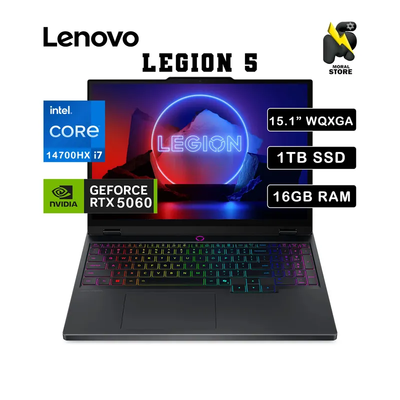 LENOVO - LAPTOP LENOVO LEGION 5 /INTEL CORE I7-14700HX /16GB RAM /1TB SSD/ RTX 5060-8GB /15.1" WQXGA OLED