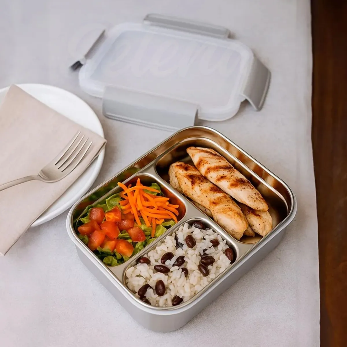 ICHIMATSU - Taper de Acero Inoxidable Hermético 21x14x8cm.