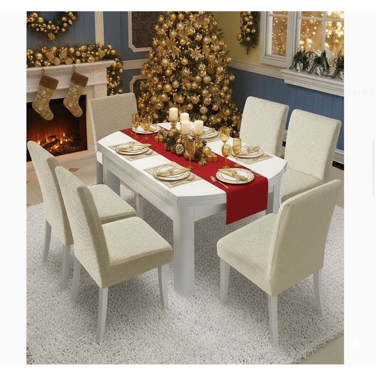 GENERICO - Funda elástica silla de comedor cubierta elástica de jacquard gruesa