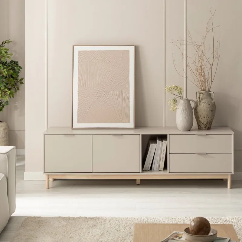 R&R MUEBLES - Mesa para TV Moderno Luu 180 cm Capri R&R MUEBLES