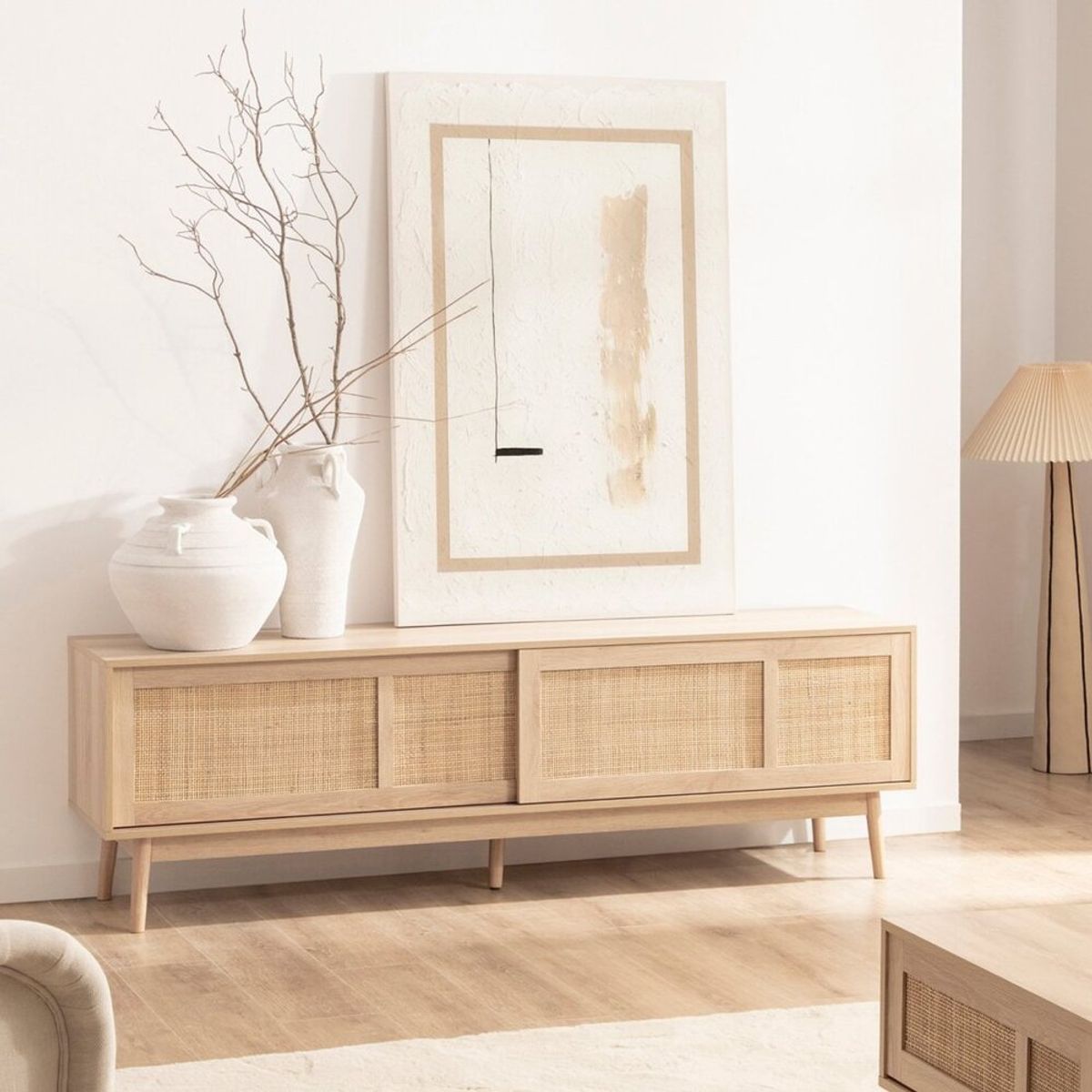 R&R MUEBLES - Mesa para TV Nordico Moderno Alan 180 cm Rovere R&R MUEBLES