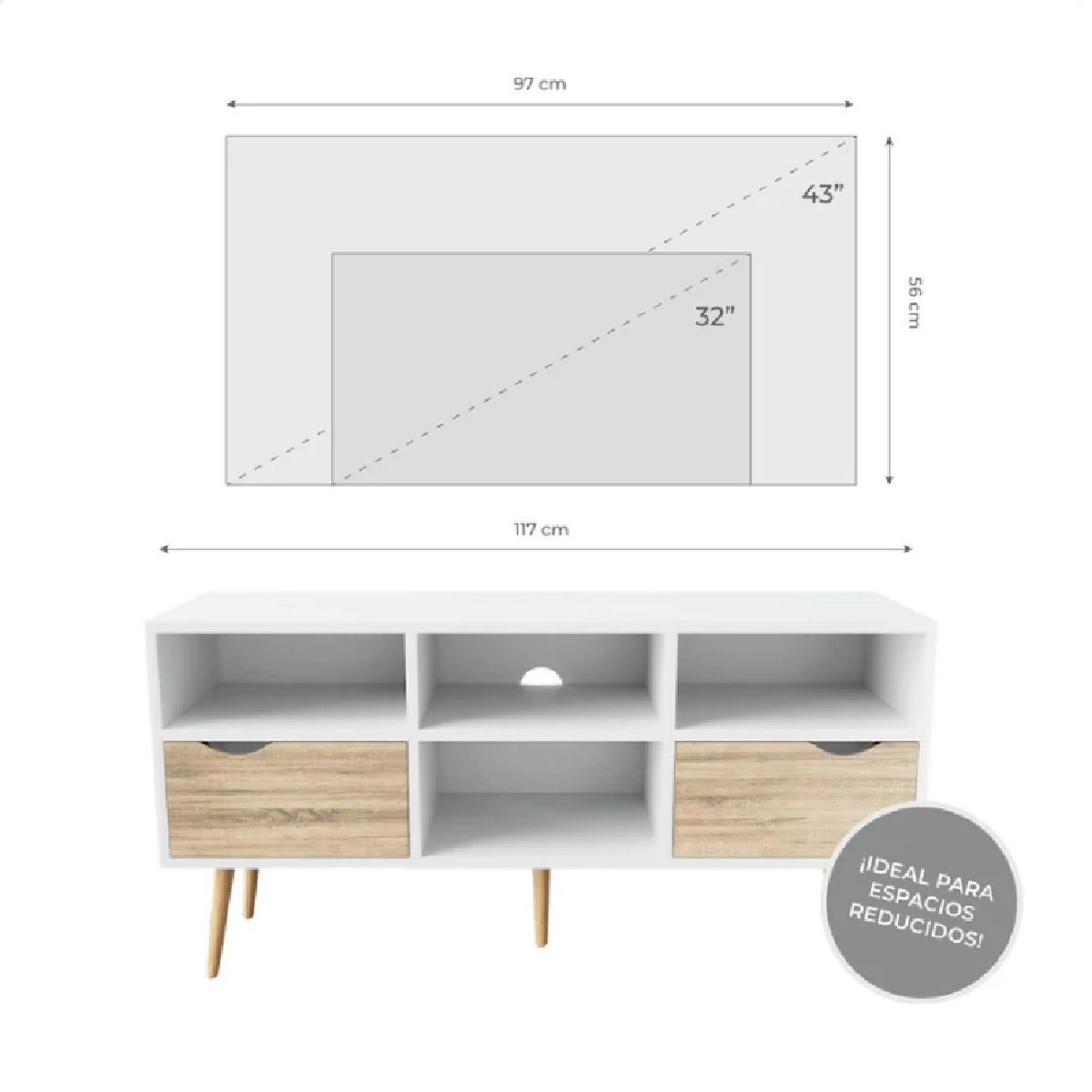 R&R MUEBLES - Mesa para TV Moderno Brenda BlancoDuna R&R MUEBLES