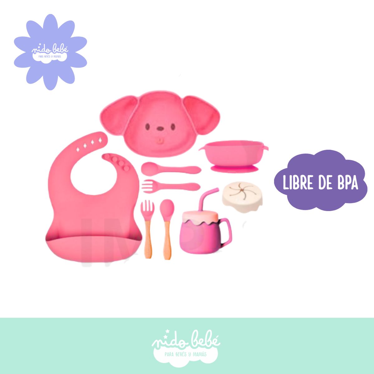 BABY - Set de alimentación Perrito Rosa