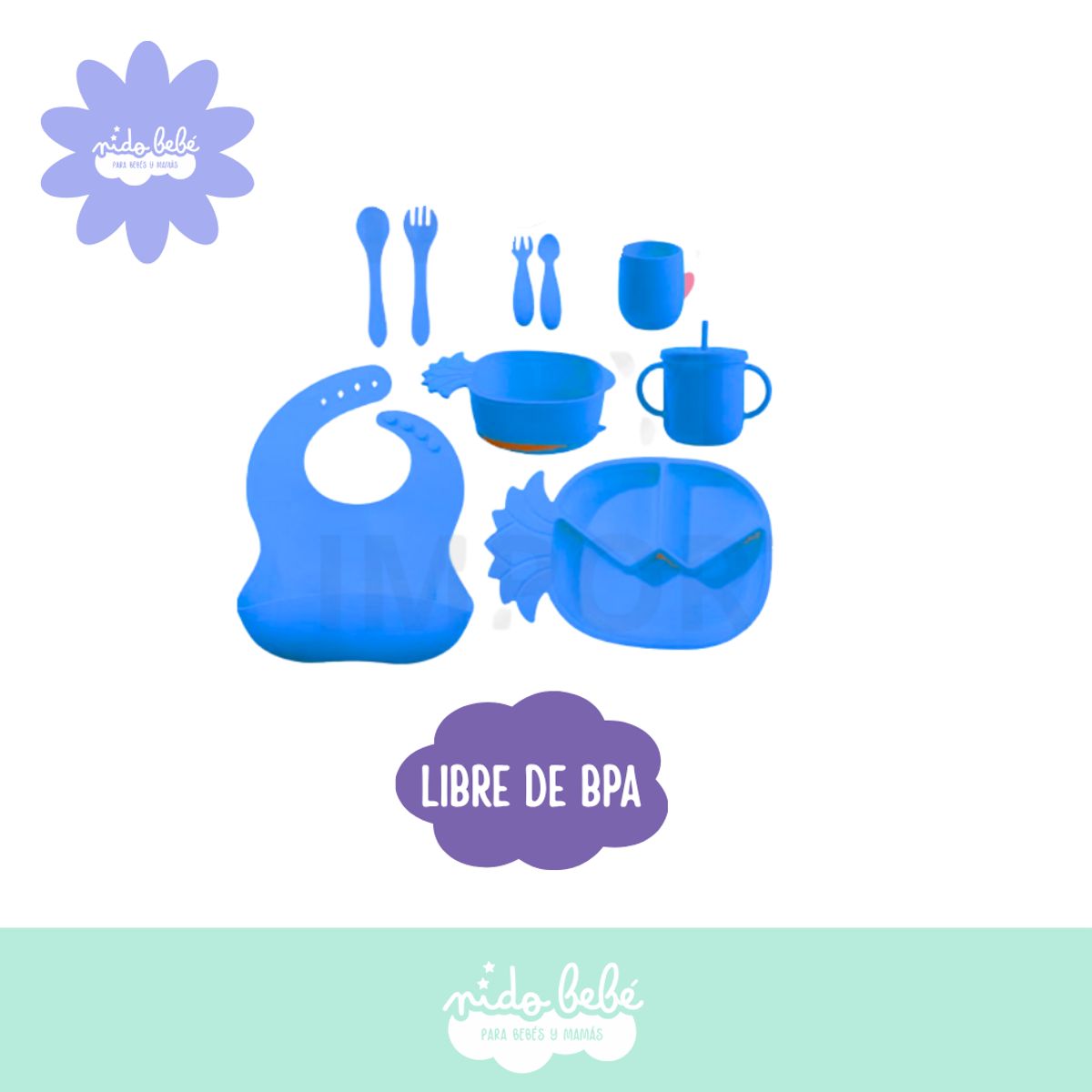 BABY - Set de comida piña azulito