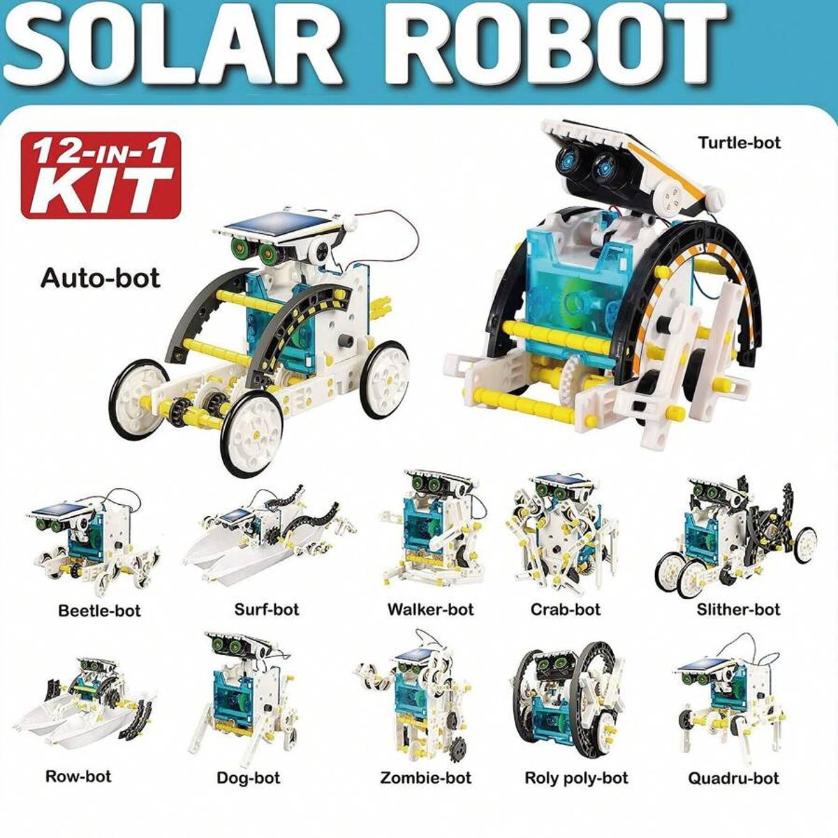 GENERICO - Robot solar STEM - educational 12 in 1 KIT