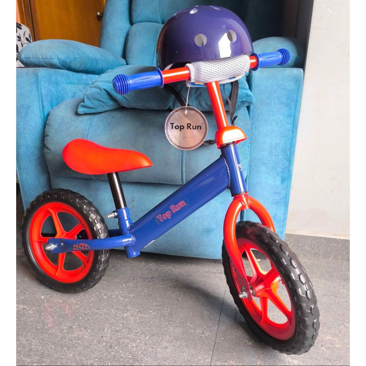 GENERICO - Bicicleta de equilibrio con CASCO sin pedales para niños de balance - Aro 12