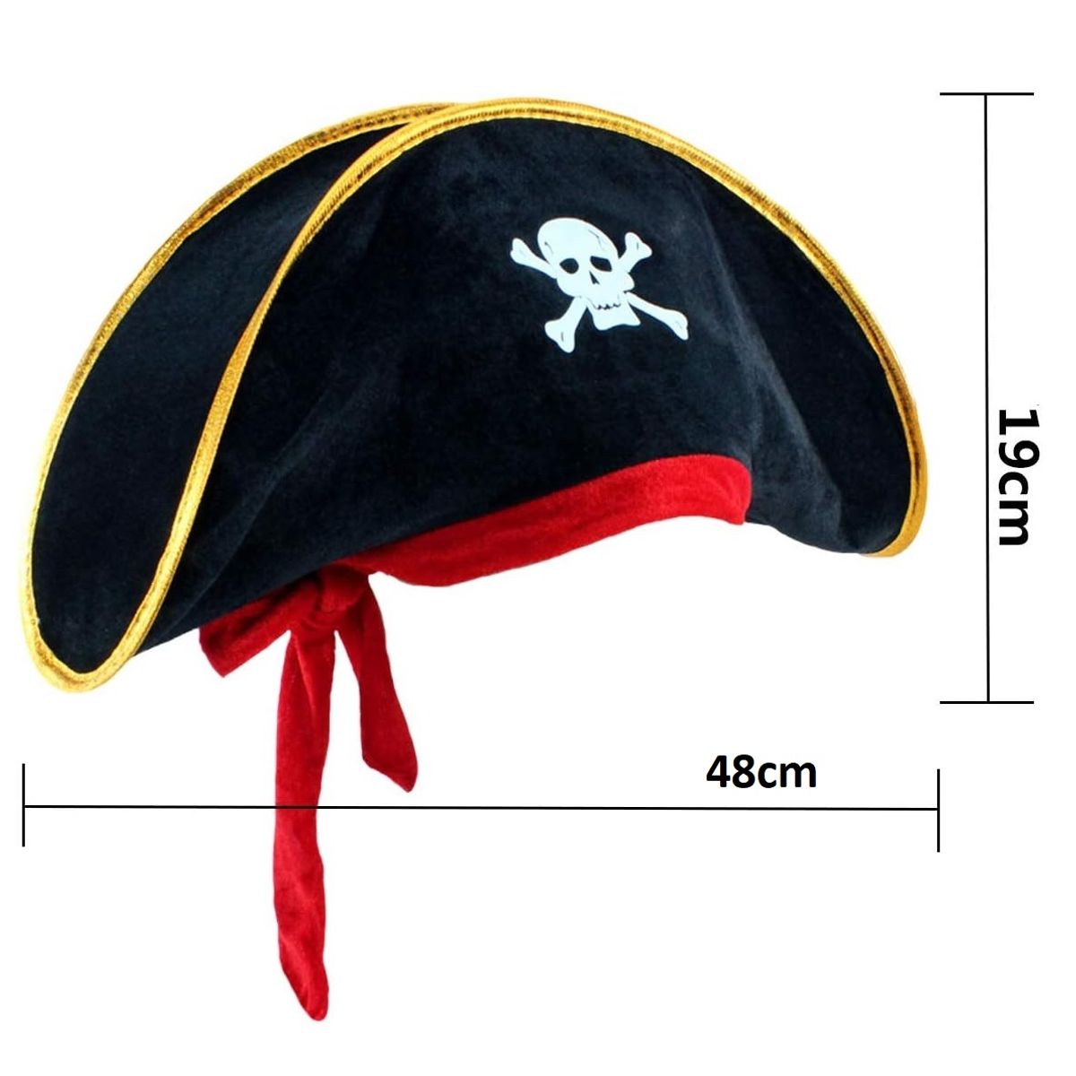 GENERICO - Set gorro, vincha y 2 parches pirata disfraz Halloween