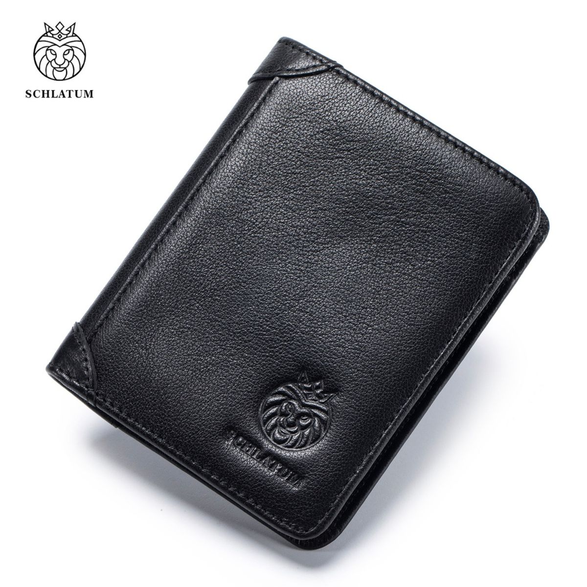 SCHLATUM - Billetera Slim de Cuero con RFID para Hombre