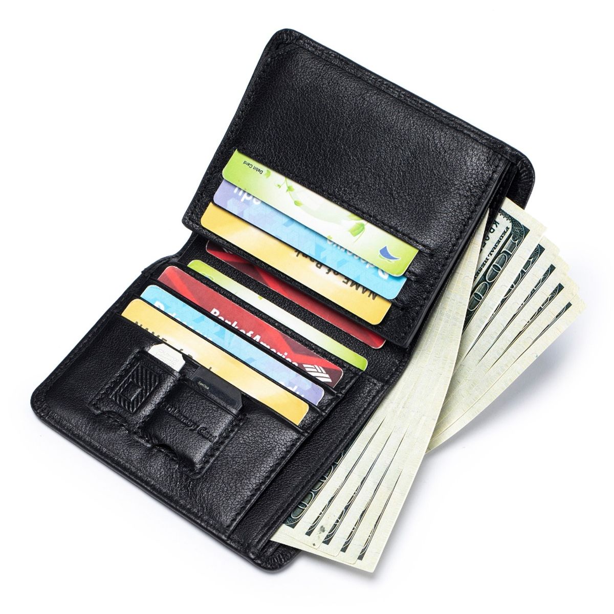 SCHLATUM - Billetera Slim de Cuero con RFID para Hombre
