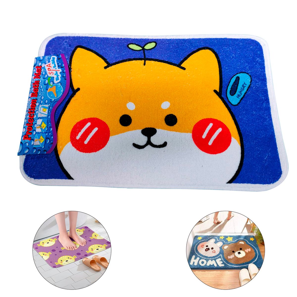 GENERICO - Tapete de Baño para Niños - Gatito Hungry Antideslizante y Absorbente