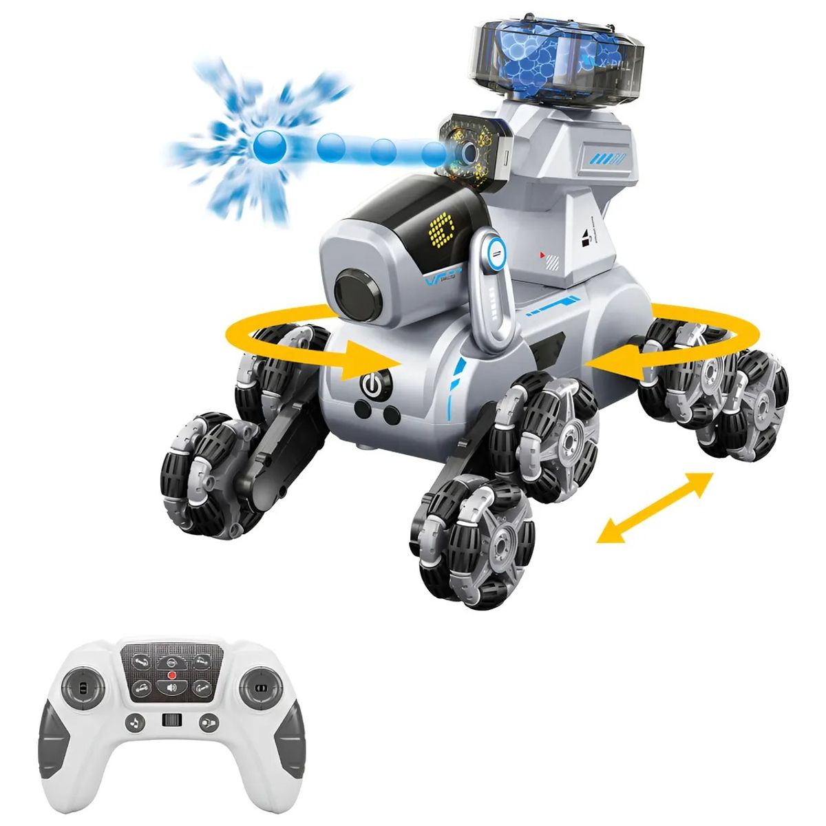 GENERICO - Perro Robot con Control Remoto y Lanza Bolas de Hidrogel