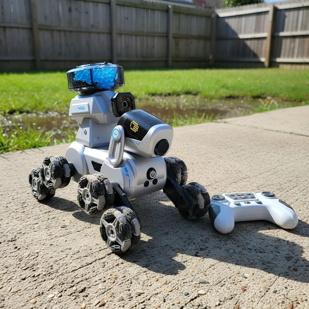 GENERICO - Perro Robot con Control Remoto y Lanza Bolas de Hidrogel