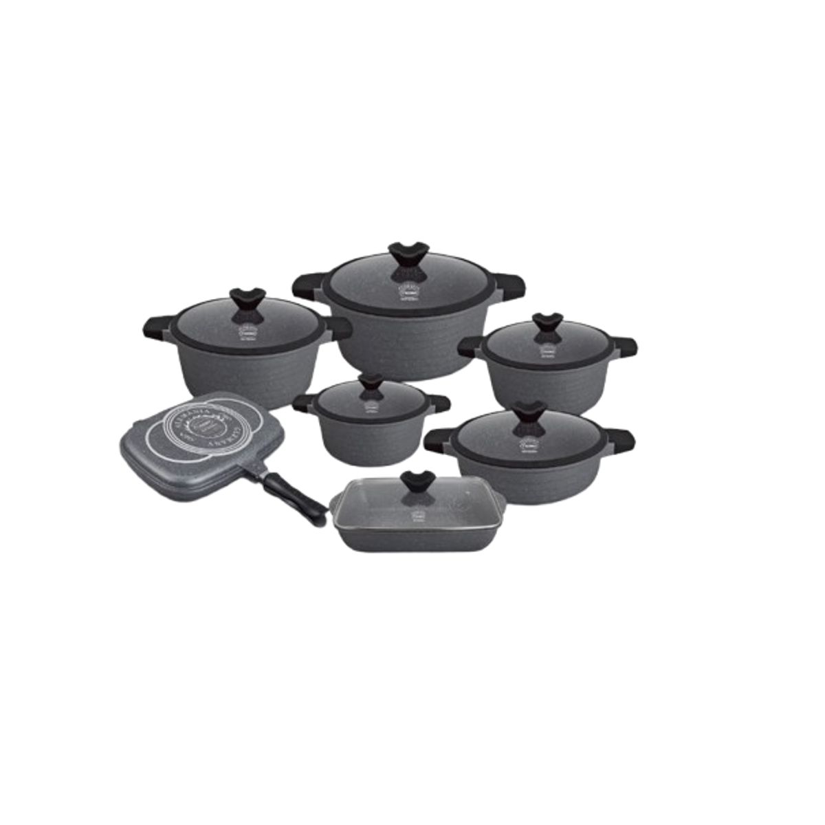 VALESKA - JUEGO DE OLLAS ROCA VOLCANICA  VALESKA - 13 PZ