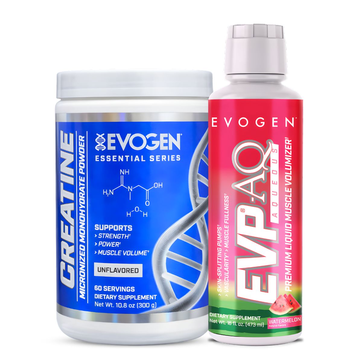 EVOGEN - Creatina Evogen 300 g + Evp-aq Evogen Glicerol Liquido 473ml - Watermelon
