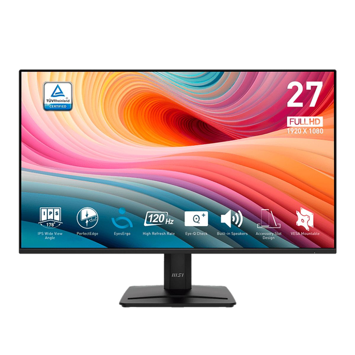 MSI - MONITOR MSI 120HZ-1MS-SPEARKERS-IPS 27PULGADAS NEGRO PN PRO-MP275-E2