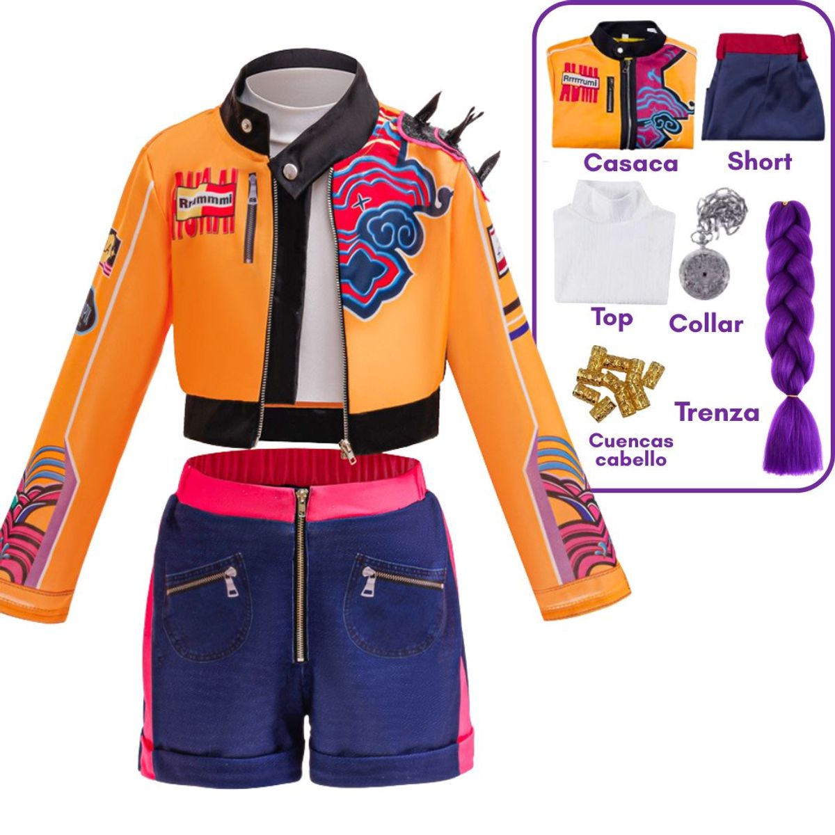 GENERICO - Traje Rumi Guerreras Kpop Demon Hunters Disfraz - Tallas 4 hasta 14