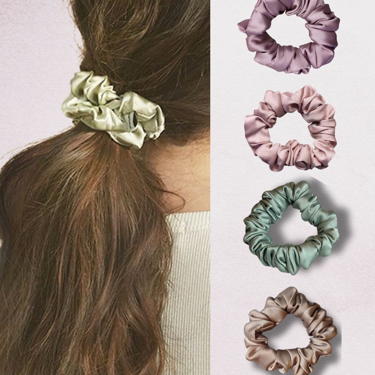 SENSA SILK - Scrunchies de seda tamaño mini no marca ni quiebra el cabello