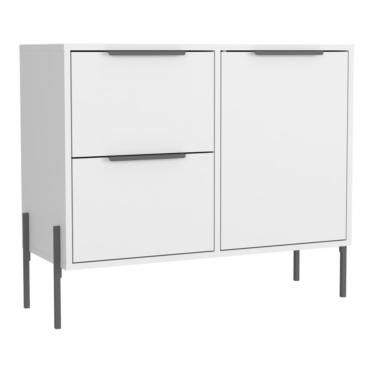 FMFURNITURE - Aparador Fm-137B 2 Cajones 1 Puerta - Blanco