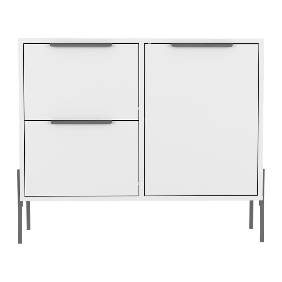 FMFURNITURE - Aparador Fm-137B 2 Cajones 1 Puerta - Blanco
