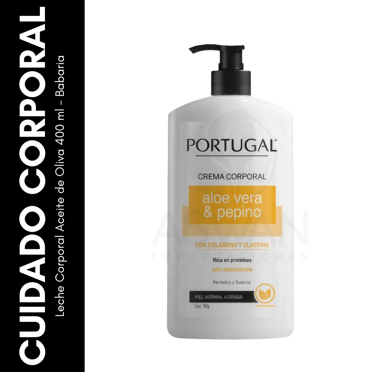 GENERICO - Crema Corporal Aloe Vera y Pepino 700 g  PORTUGAL