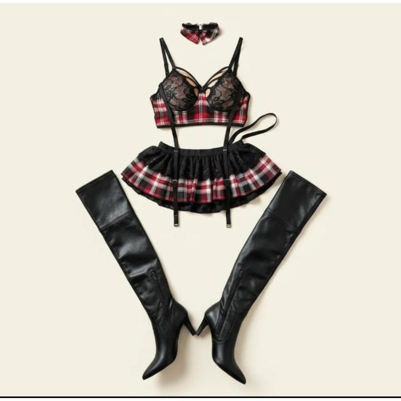 GENERICO - LENCERIA SEXY DISFRAZ COLEGIALA TALLA S-M-L