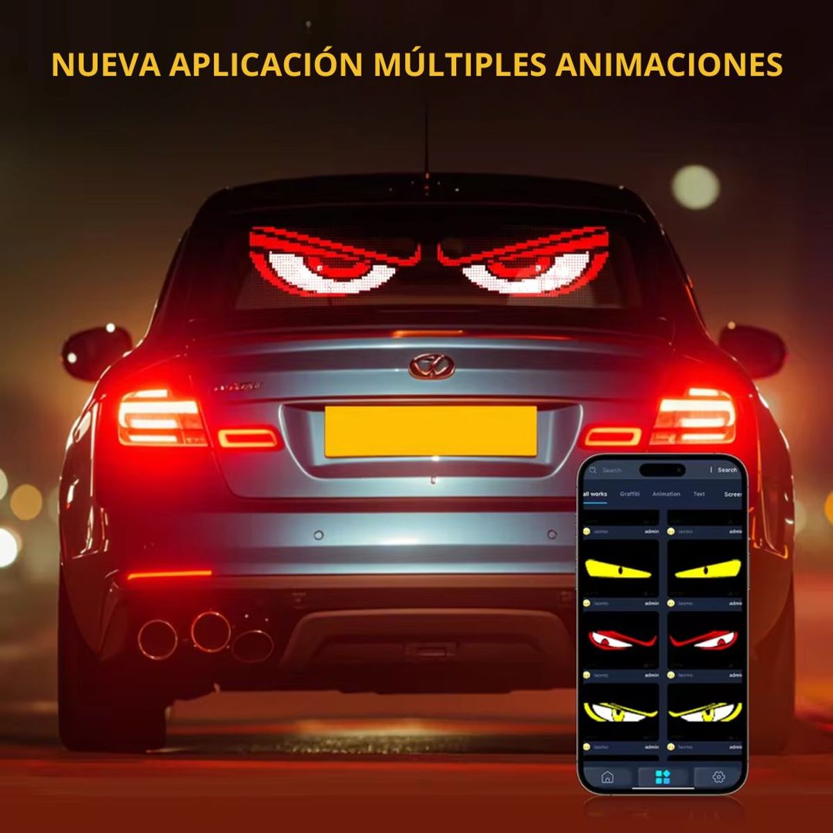 SEISA - Letrero LED Programable con App Bluetooth USB-C IP66 73×12cm