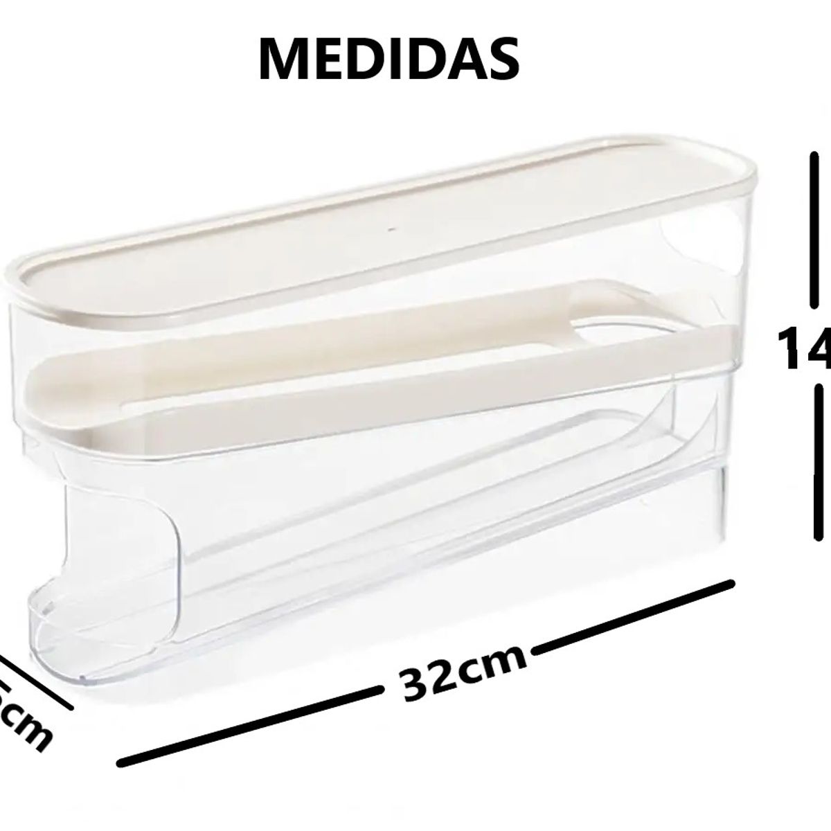 GENERICO - Organizador de huevos con bandeja deslizable de cocina