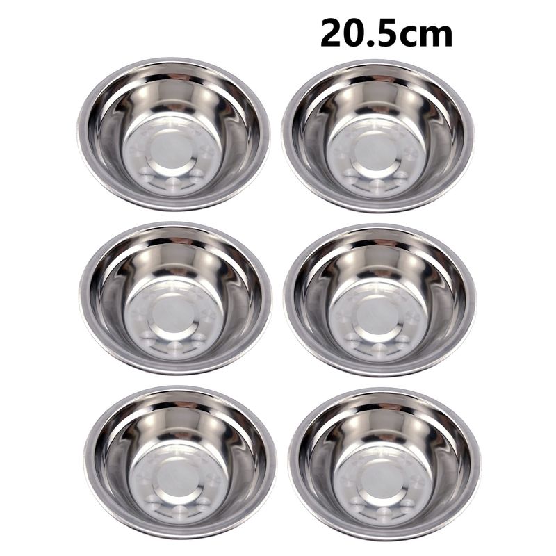 GENERICO - Pack x6 Tazones de Metal Pesados 102g - 21CM