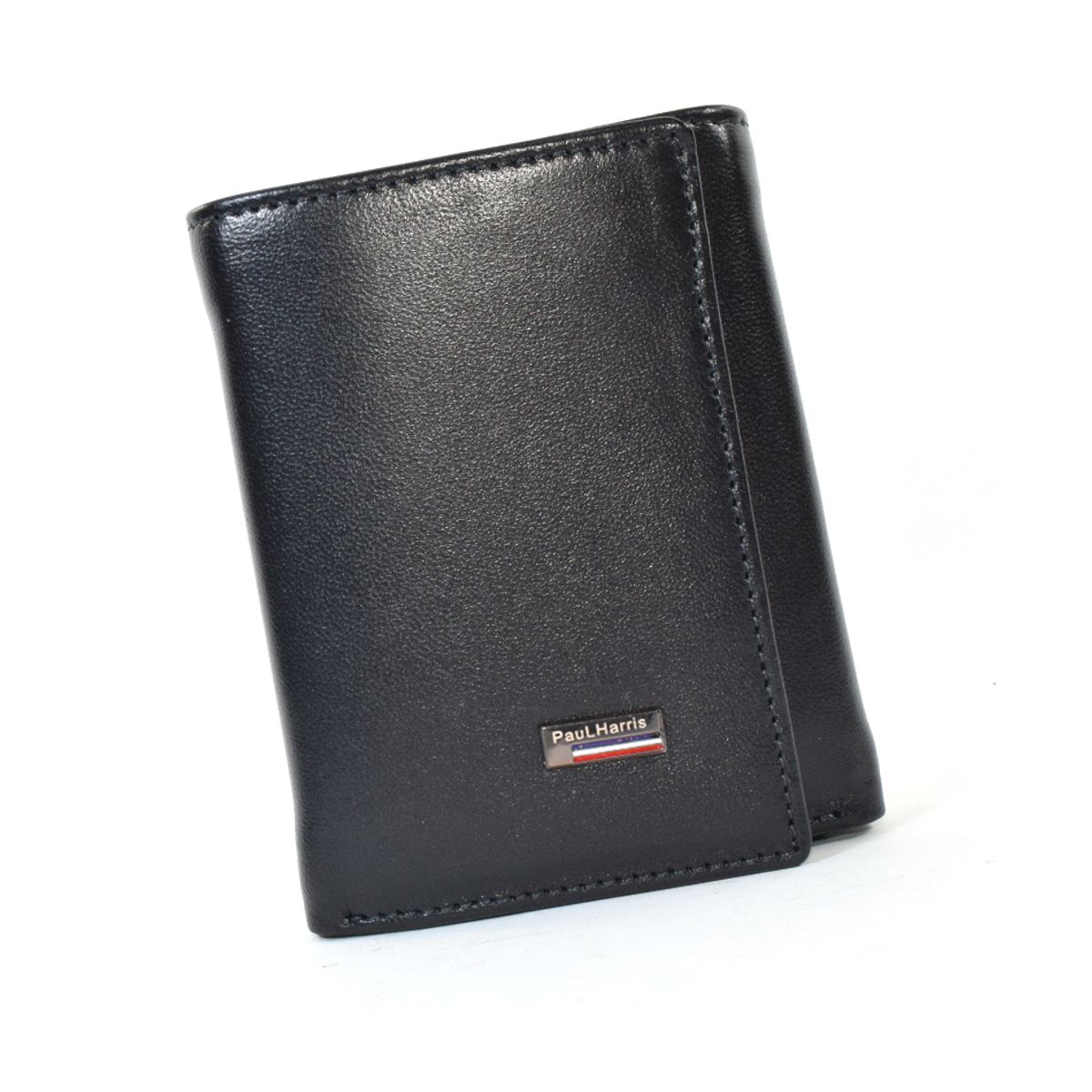 PAUL HARRIS - Billetera de cuero para hombre trifold sencillero int negro