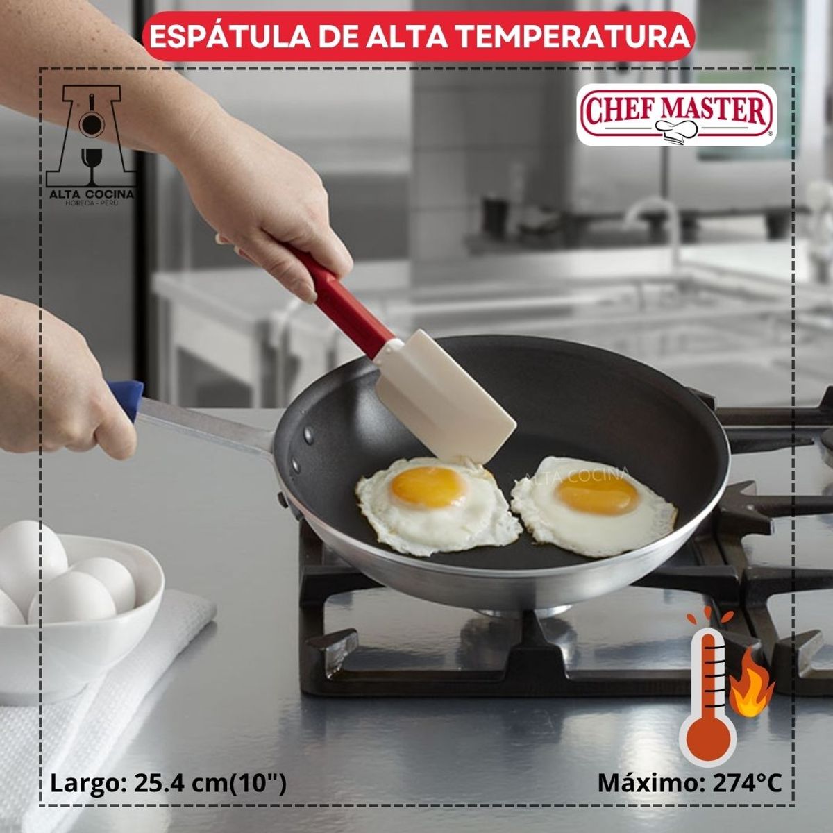 GENERICO - ESPÁTULA DE SILICONA DE ALTA TEMPERATURA CHEF MASTER 10 PULGADAS