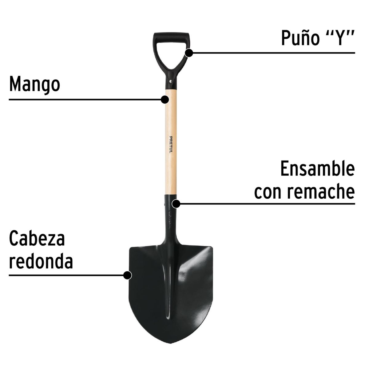 Lampa Y pico mango fibra de vidrio pretul truper, marca PRETUL - Foto 2