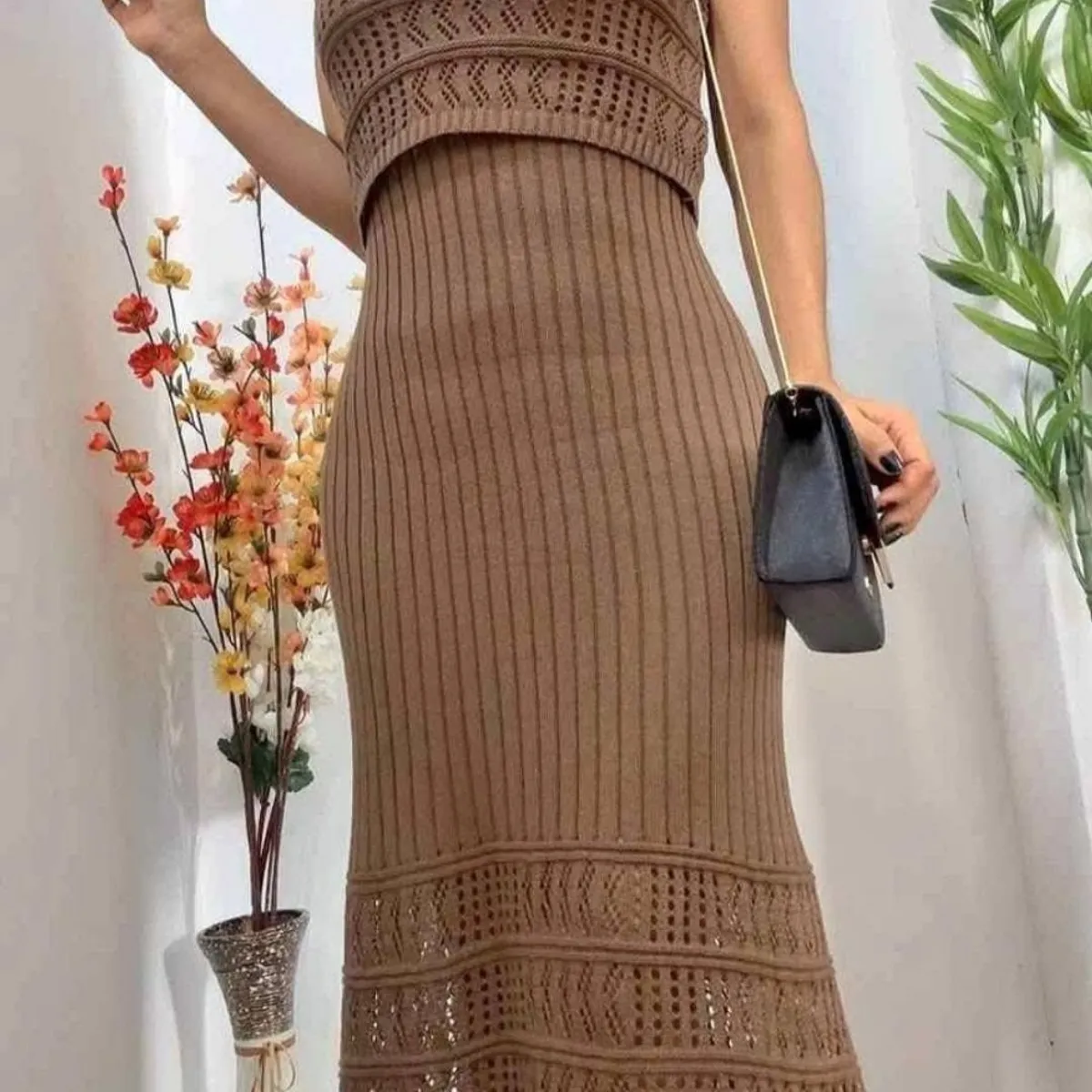 GENERICO - Vestido Tejido Midi en Hilo Tacto  Modelo Encanto