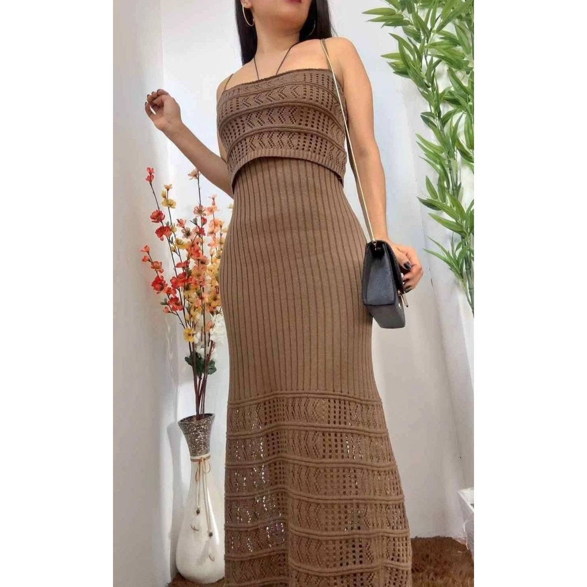 GENERICO - Vestido Tejido Midi en Hilo Tacto  Modelo Encanto