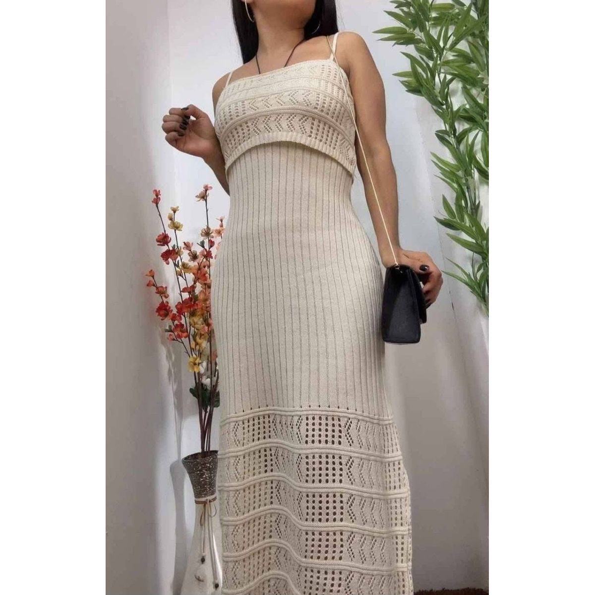 GENERICO - Vestido Tejido Midi en Hilo Tacto  Modelo Encanto