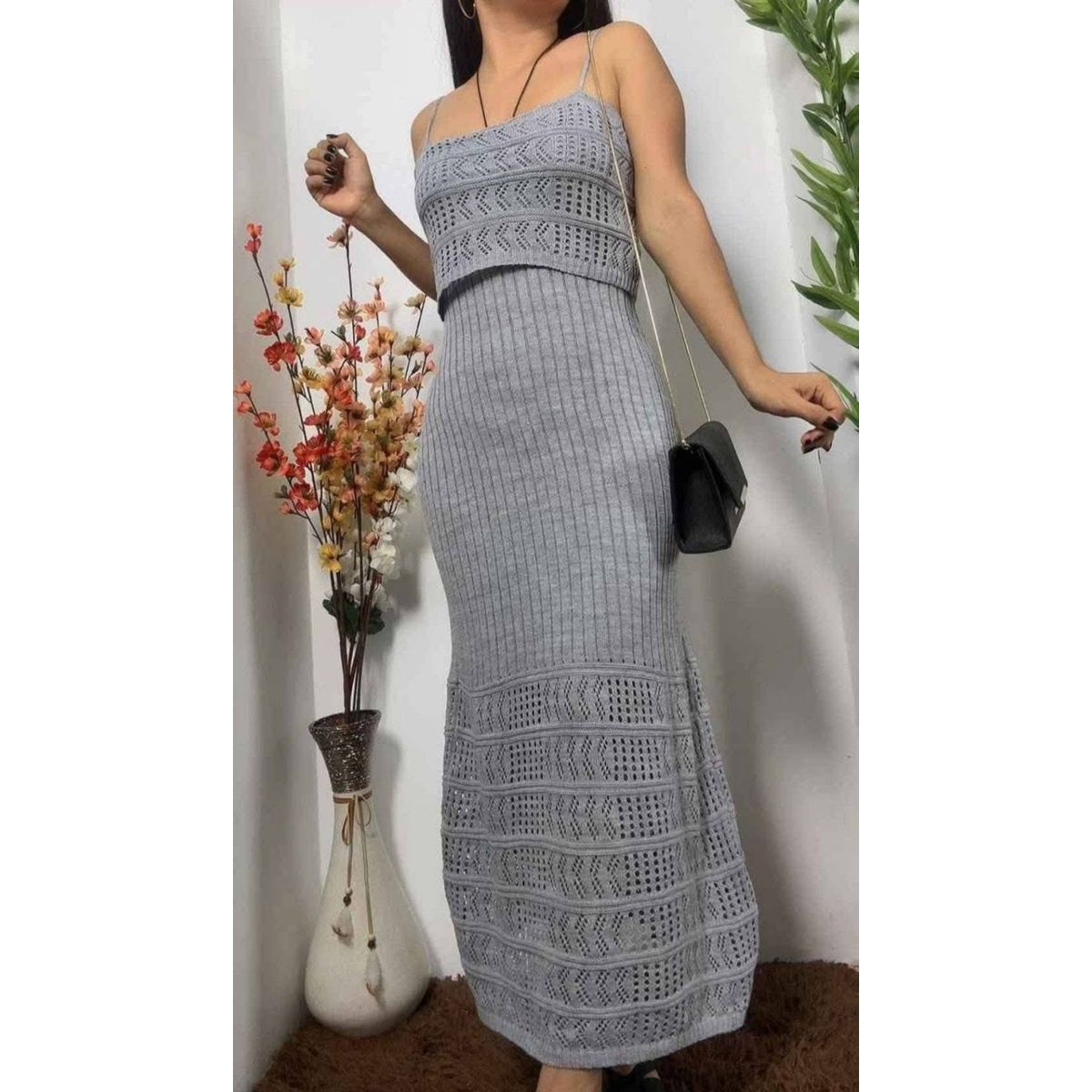 GENERICO - Vestido Tejido Midi en Hilo Tacto  Modelo Encanto